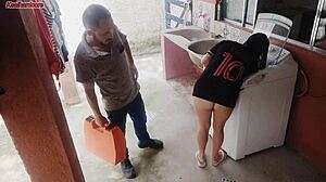 Married Housewife Pays Washer Tech With Big Ass While Cuck Hubby Away