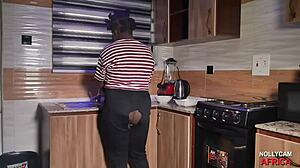 Why's my cock throbbing hard for busty ebony madam big tits?