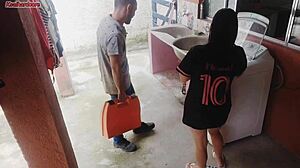 Married Housewife Pays Washer Tech With Big Ass While Cuck Hubby Away