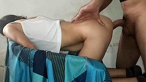 Amateur dude bends over horny neighbor bareback doggystyle slamming big black cock deep