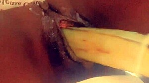 Veggie Stuffed In Tight Ass And Pussy For Wild Fuck