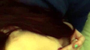 Girlfriend drops to knees for deep blowjob on my throbbing cock