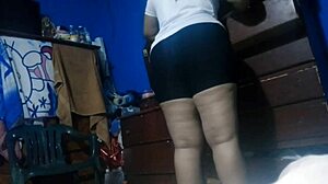 morena latina's massive ass shakes in homemade pov flashing her chubby ebony curves