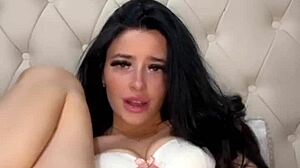 Horny American Teen Exchange Student Fingers Herself To Squirting Orgasm On Webcam