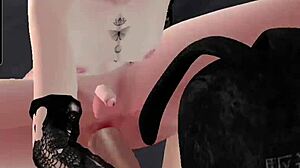 femboy screams moans while stroking huge shemale tits