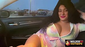 Curvy Barbi's Heart-Pounding Ride on Rome Majors Cock in Car