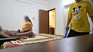 Muslim maid jamila spies indian couple's heated missionary fuck frenzy