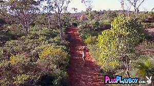 stunning curvy european milf miluniel louis strips outdoors