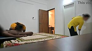 Muslim maid jamila spies indian couple's heated missionary fuck frenzy