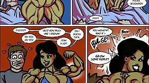 stacy an carla, oh man, their muscles grow in this fierce battle!