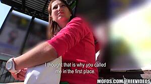 redhead model picked up at bus stop for public doggystyle blowjob?