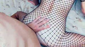 Wife in Stockings Takes Rough Hard Pussy Pounding