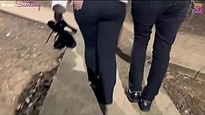 Gloryhole whore cums on monster cocks while cuckold films