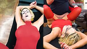 Kinky Nerdy Blonde Diana Takes Deep Pussy Pounds In Every Position