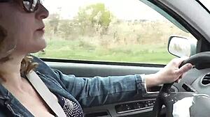 i couldn't resist stopping to finger my wet milf pussy on the roadside till i squirted hard