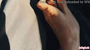 stepsis yanks juicy cock while driving then puffy pussy lips beg for more