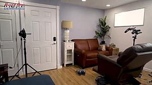 logan lace deepthroats cock balls before bending for twat pounding