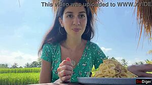 wanna watch my cum-covered face while i cumwalk eating sperm pasta in public cafe?