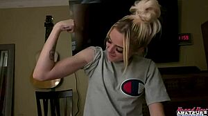 Skinny Blonde's Cute Suck Turns to Pussy Pounding Bliss