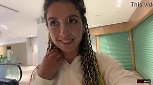 CRAZY PUBLIC MALL CUMWALK BLOWJOB TOILET FACIAL SHOT!