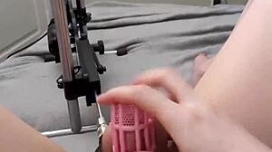 first time locktober newbie rides fucking machine like a slut