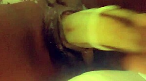 Veggie Stuffed In Tight Ass And Pussy For Wild Fuck