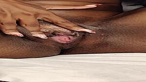 omg i'm masturbating my 1st solo... dripping wet pussy with huge natural tits toys creampie sloppy finish 😩💦