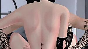 femboy screams moans while stroking huge shemale tits