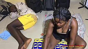 nysc camp disaster: roommate pounds my birthday girlfriend's pussy doggystyle after i set her up