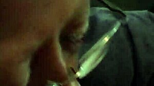 ebony babe sucks white cock deep before swallowing huge jizz load