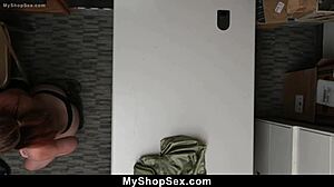 i got caught shoplifting so the mall officer bent me over and fucked my tight teen pussy hard