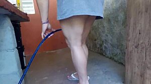 Wife left so short hot maid grabs my cock and slides it in!