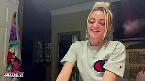 Skinny Blonde's Cute Suck Turns to Pussy Pounding Bliss