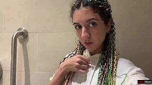 CRAZY PUBLIC MALL CUMWALK BLOWJOB TOILET FACIAL SHOT!