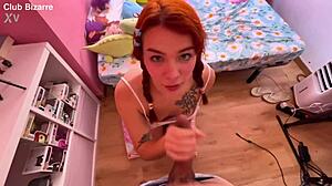 young trans slut gags on monster cock deepthroat before cumshot facial swallow