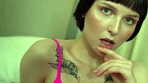 Skinny teen Nat takes first anal creampie hard fast with deepthroat face fucking and domination