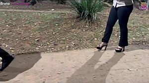 Gloryhole whore cums on monster cocks while cuckold films