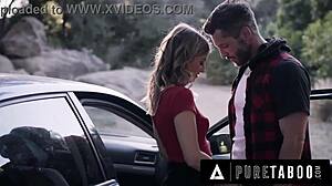 Kristen Scott's Desperate Fear Turns to Wild Orgasms Licking Criminal's Cock Outdoors