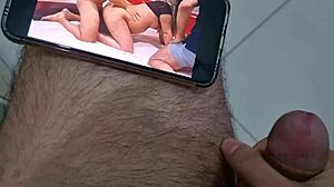 brazilian cuckold jerks watching pregnant wife pounded by hung stud