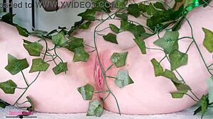 Ivy in tight socks spreads legs flashing small tits and blue-eyed blonde pussy for cosplay tease