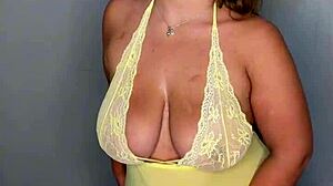 Chubby Blonde BBW Tries On Big Tits Lingerie For You Homemade!