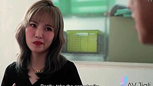 naked bad girl poses for painting then bends over shaved pussy for hard doggystyle pounding