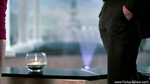 cute babe sucks cock passionately handjob facial cumshot swallow