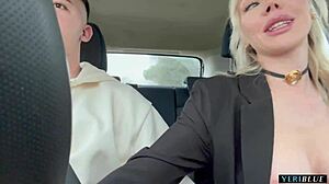 i spot czech blonde on street flash her ass then fuck pussy hard in public car