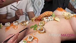 damn suki sin as freeuse chef gets fucked in kitchen pants down storm brewing