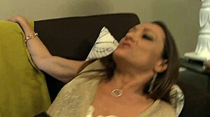 brunette milf slut in stockings begs for big tit pounding