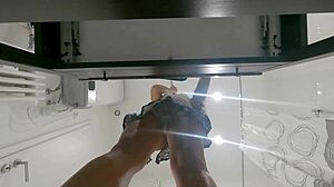 wanna peek at this petite brunette's tight shaved pussy up close?