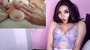 Horny blonde big-tits Latina wakes to pounding creampie orgasm fuck