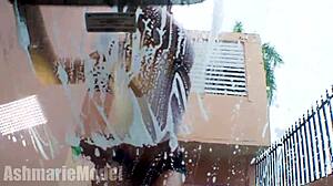 i get so wet washing my hairy pussy at the carwash putimoda 2