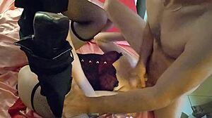 white girl thong corset heels teases pov doggy action